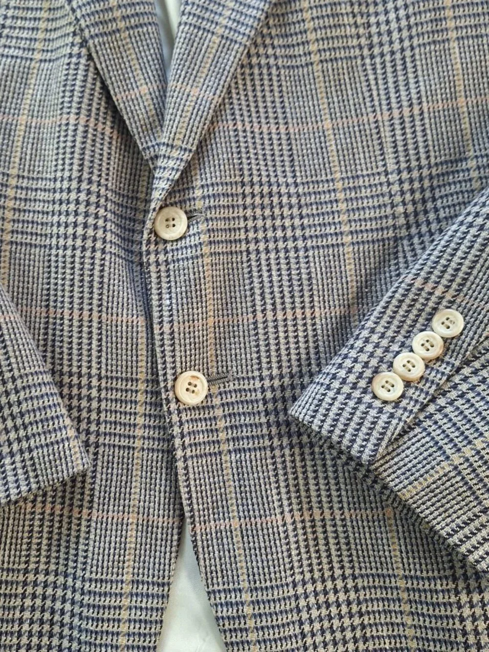 Vintage Polo Ralph Lauren Blazer Mens 44 Glen Plaid Wool Sport Coat USA 90s